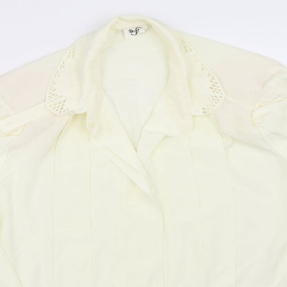 Womens UK Size 14 Preworn Ivory Basic Button-Up