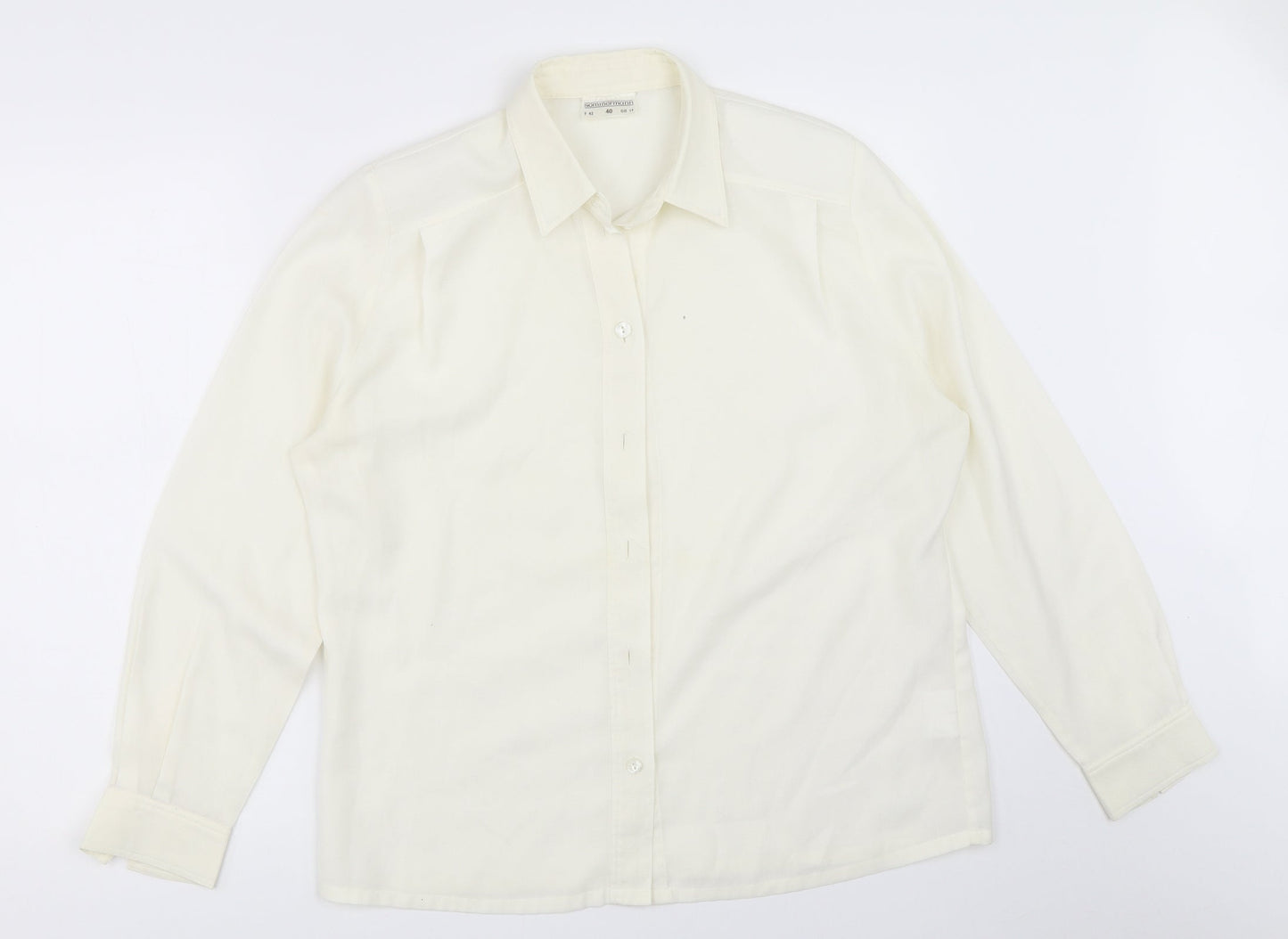 Womens UK Size 14 Sommermann Ivory Basic Button-Up