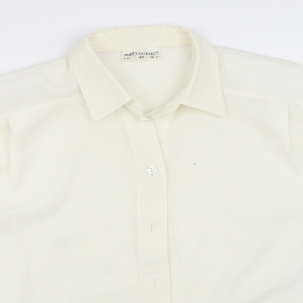 Womens UK Size 14 Sommermann Ivory Basic Button-Up