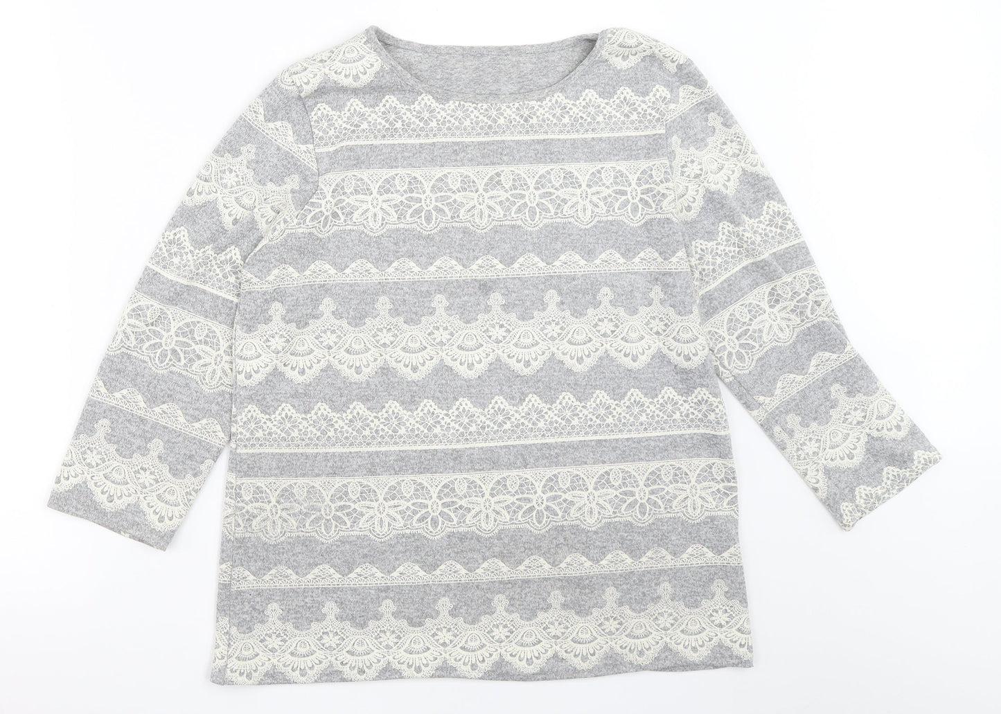 Womens UK Size 14 Preworn Grey Pullover Jumper
