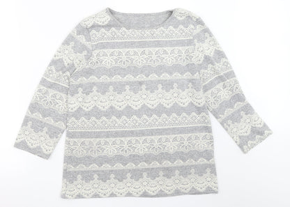 Womens UK Size 14 Preworn Grey Pullover Jumper