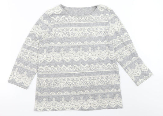 Womens UK Size 14 Preworn Grey Pullover Jumper