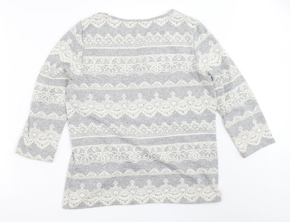 Womens UK Size 14 Preworn Grey Pullover Jumper