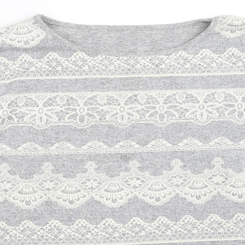 Womens UK Size 14 Preworn Grey Pullover Jumper