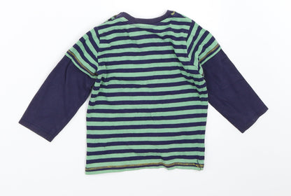 Matalan Boys Blue Striped  Basic T-Shirt Size 12-18 Months