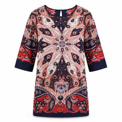M&Co Womens Blue Geometric  Shift  Size 10