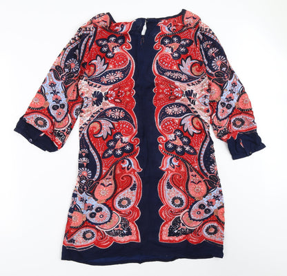 M&Co Womens Blue Geometric  Shift  Size 10