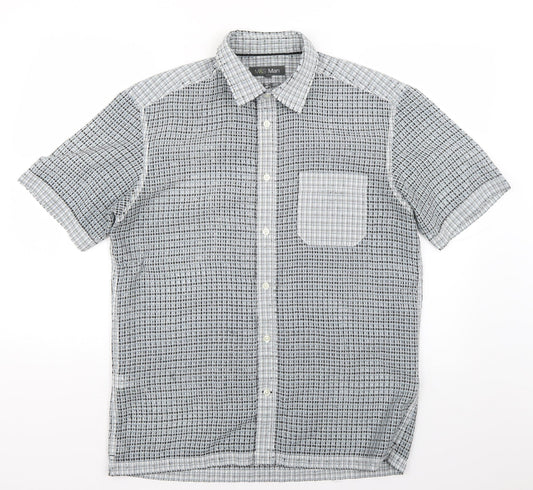 Mens UK Size M Marks and Spencer Multicoloured  Button-Up Short Sleeve Casual Sh