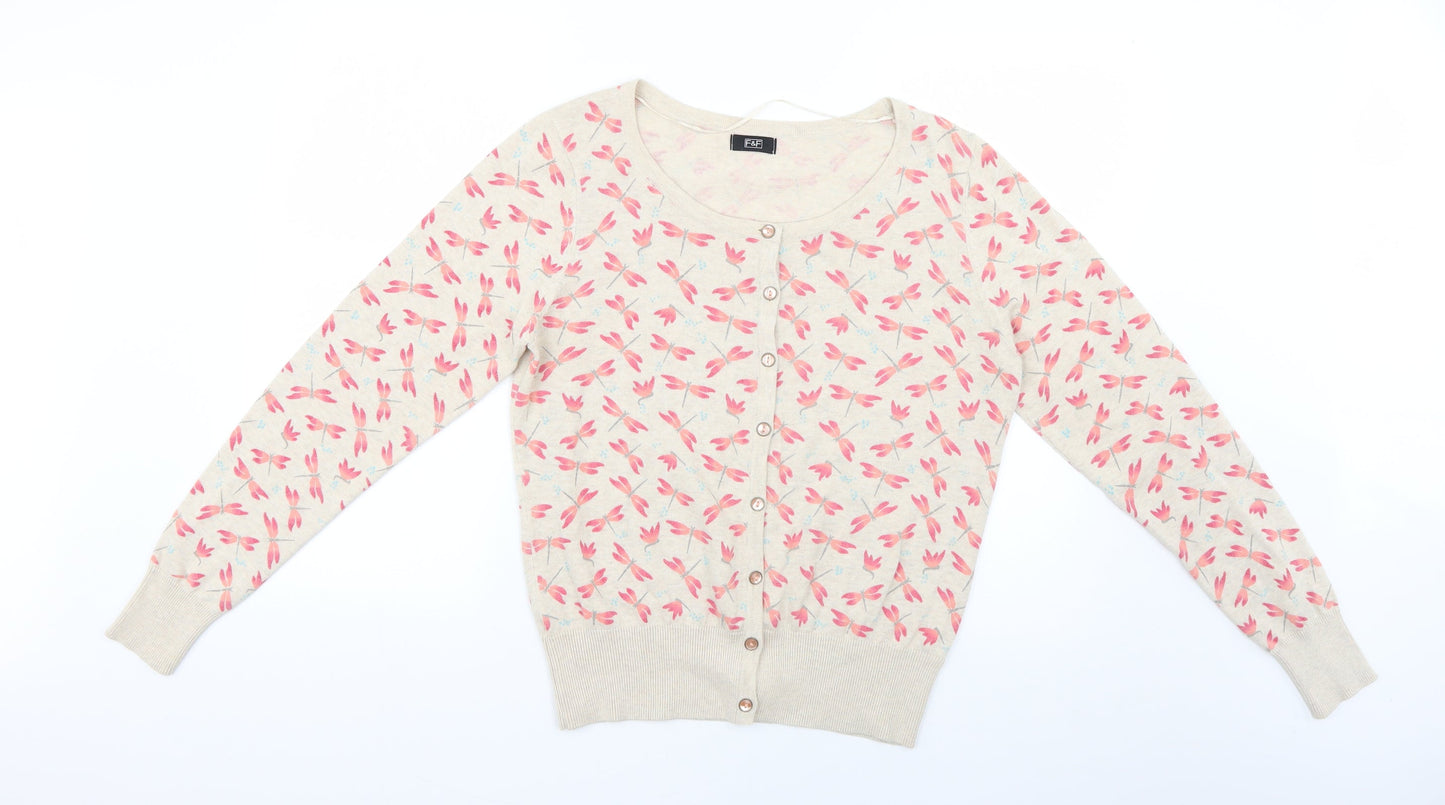 F&F Womens Beige Geometric  Cape Jumper Size 16