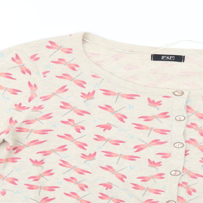 F&F Womens Beige Geometric  Cape Jumper Size 16