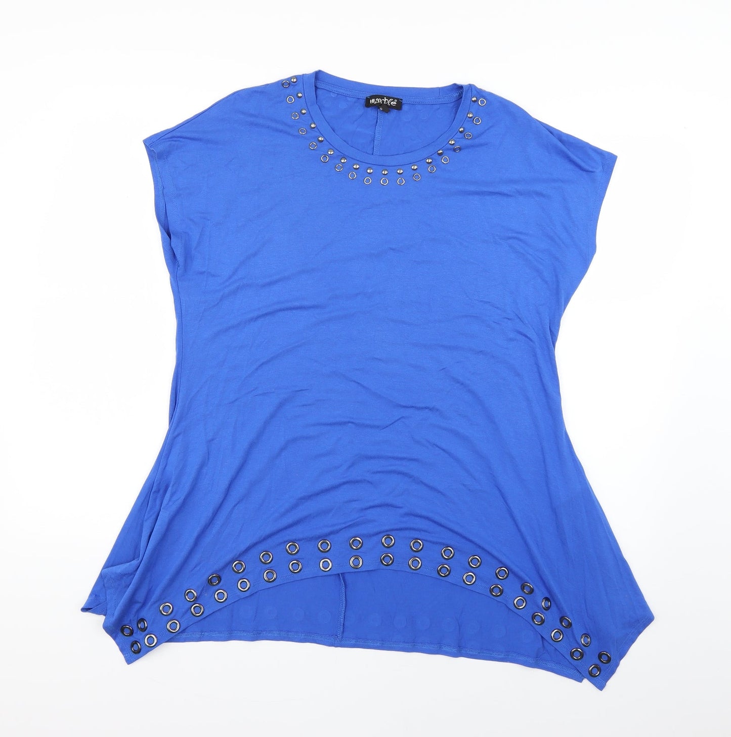 Womens UK Size L marble Blue Basic Blouse