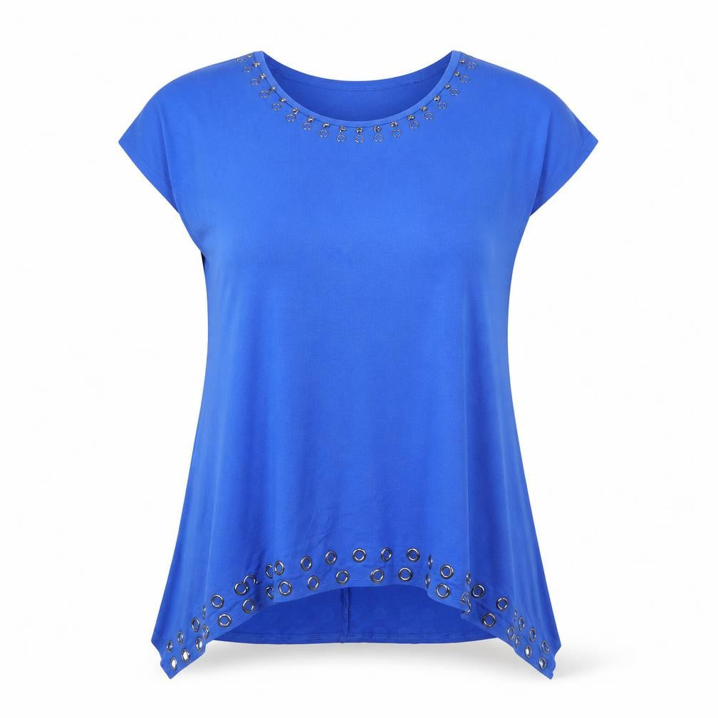 Womens UK Size L marble Blue Basic Blouse