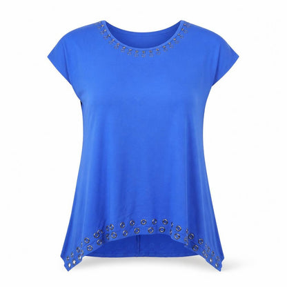 Womens UK Size L marble Blue Basic Blouse
