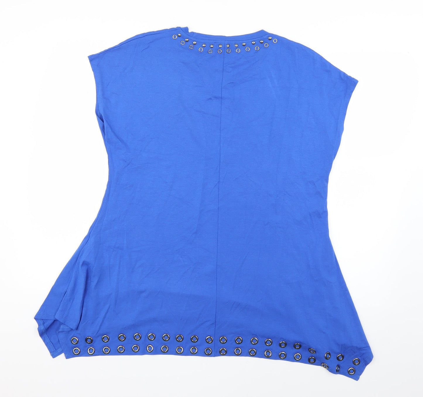 Womens UK Size L marble Blue Basic Blouse
