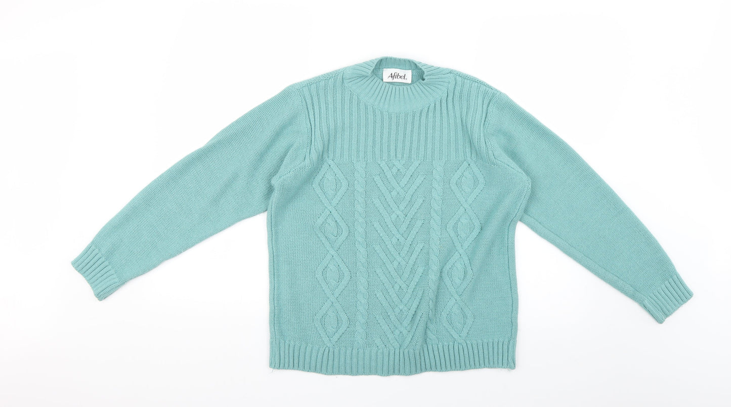 Womens UK Size 14 afibel Green Pullover Jumper