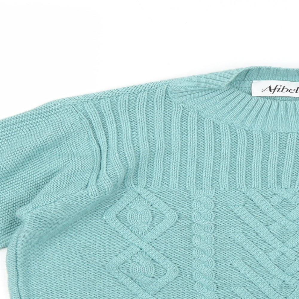 Womens UK Size 14 afibel Green Pullover Jumper