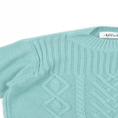Womens UK Size 14 afibel Green Pullover Jumper