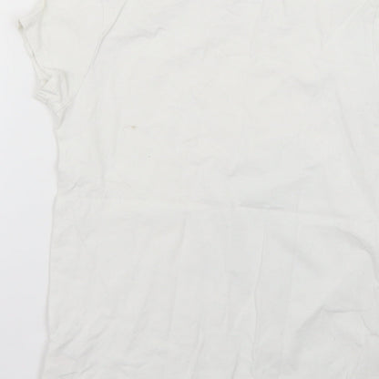 me to you Girls White Geometric  Basic T-Shirt Size 10-11 Years
