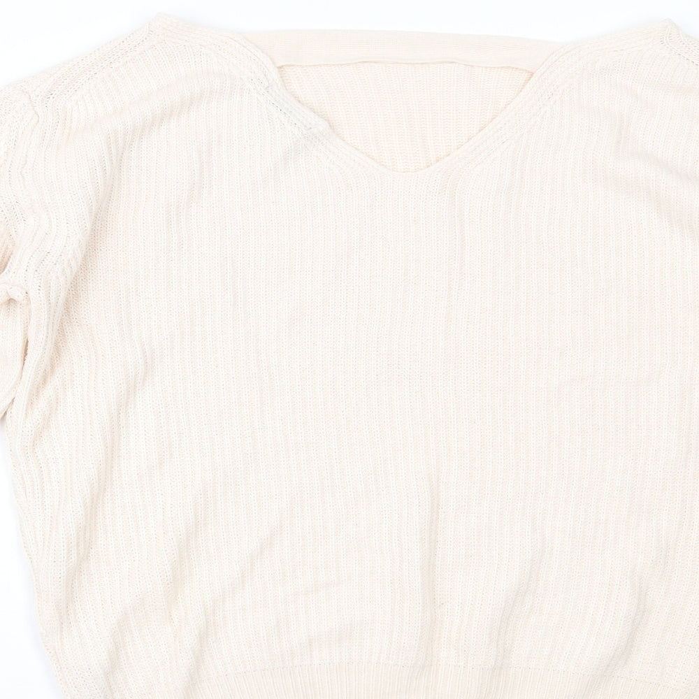 Womens UK Size S New Look Beige Pullover Jumper