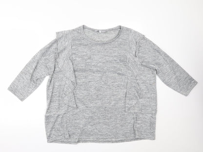 Womens UK Size 20 Red Herring Grey Basic Blouse