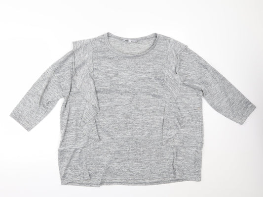 Womens UK Size 20 Red Herring Grey Basic Blouse