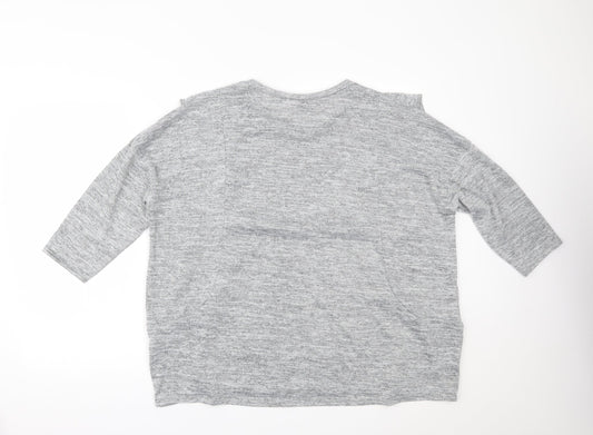 Womens UK Size 20 Red Herring Grey Basic Blouse