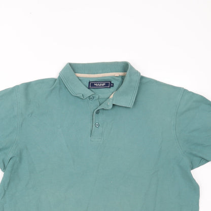 Maine New England Mens Green    Polo Size M