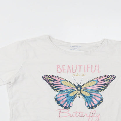Primark Girls White   Pullover T-Shirt Size 11-12 Years