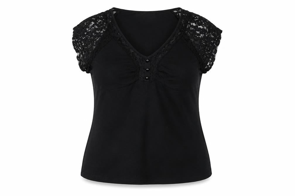 Womens UK Size 2XL Yoins Black Basic Blouse
