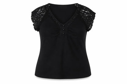 Womens UK Size 2XL Yoins Black Basic Blouse