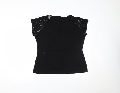 Womens UK Size 2XL Yoins Black Basic Blouse