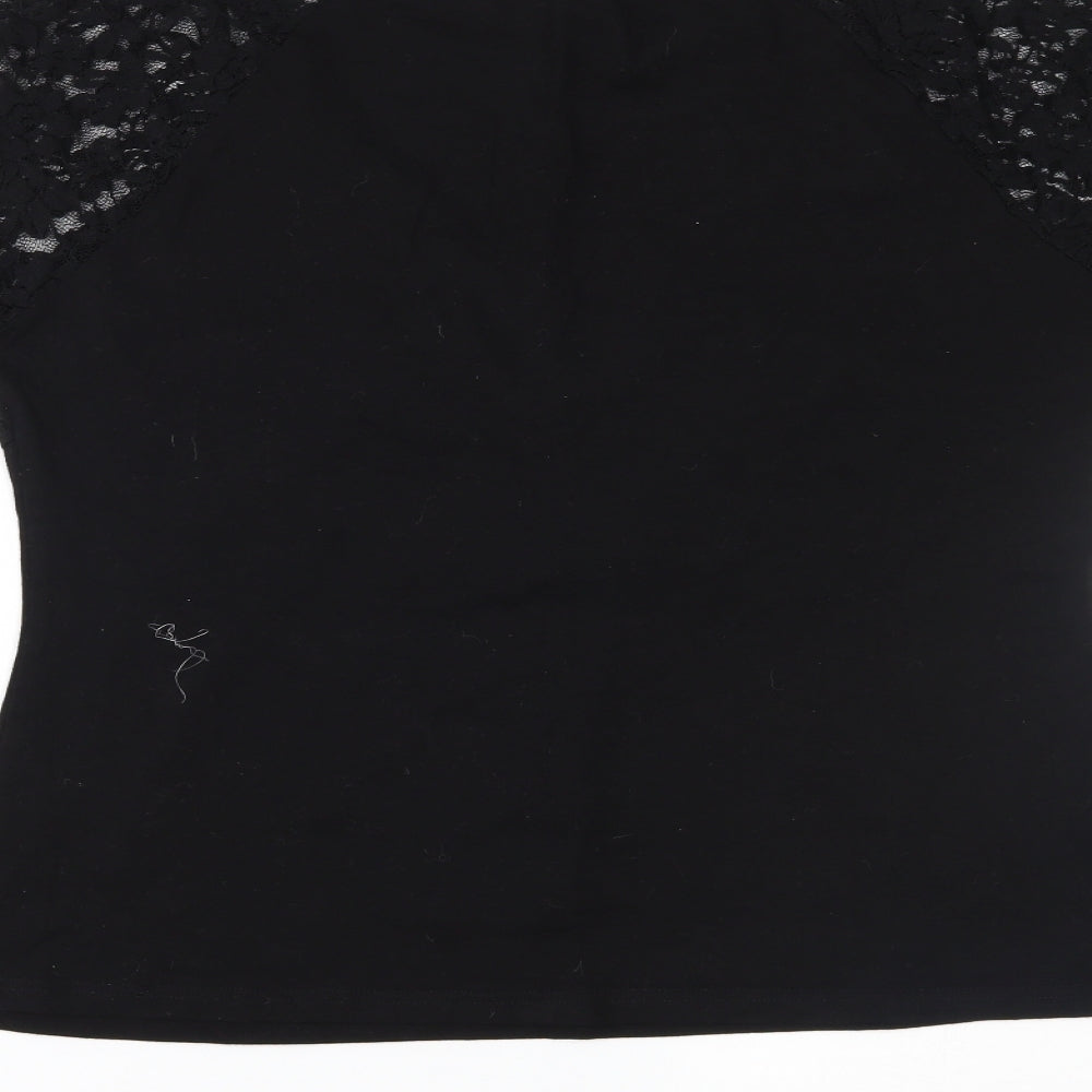 Womens UK Size 2XL Yoins Black Basic Blouse