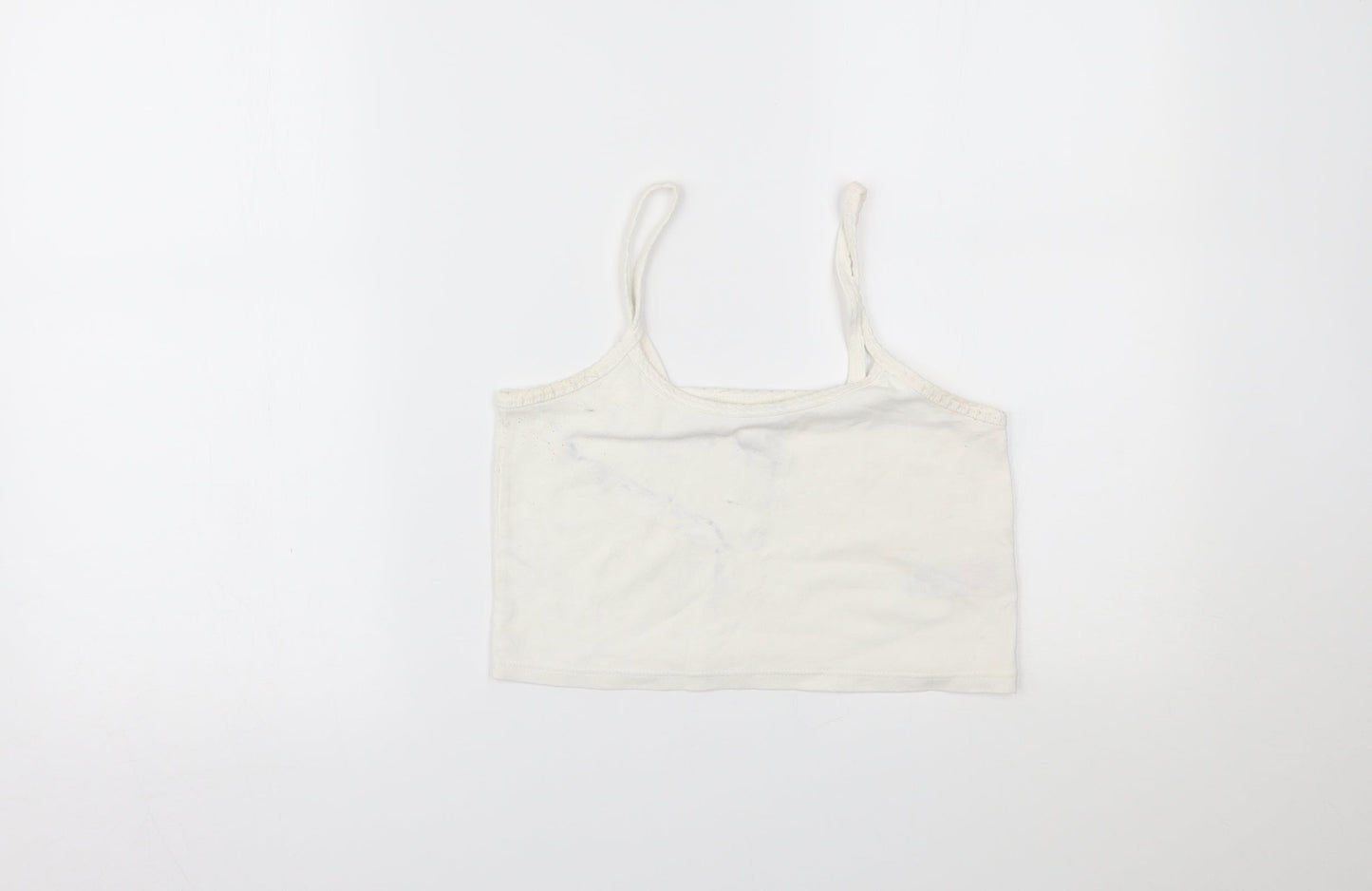 Womens UK Size 12 Topshop White Cropped Tank