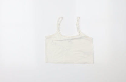 Womens UK Size 12 Topshop White Cropped Tank