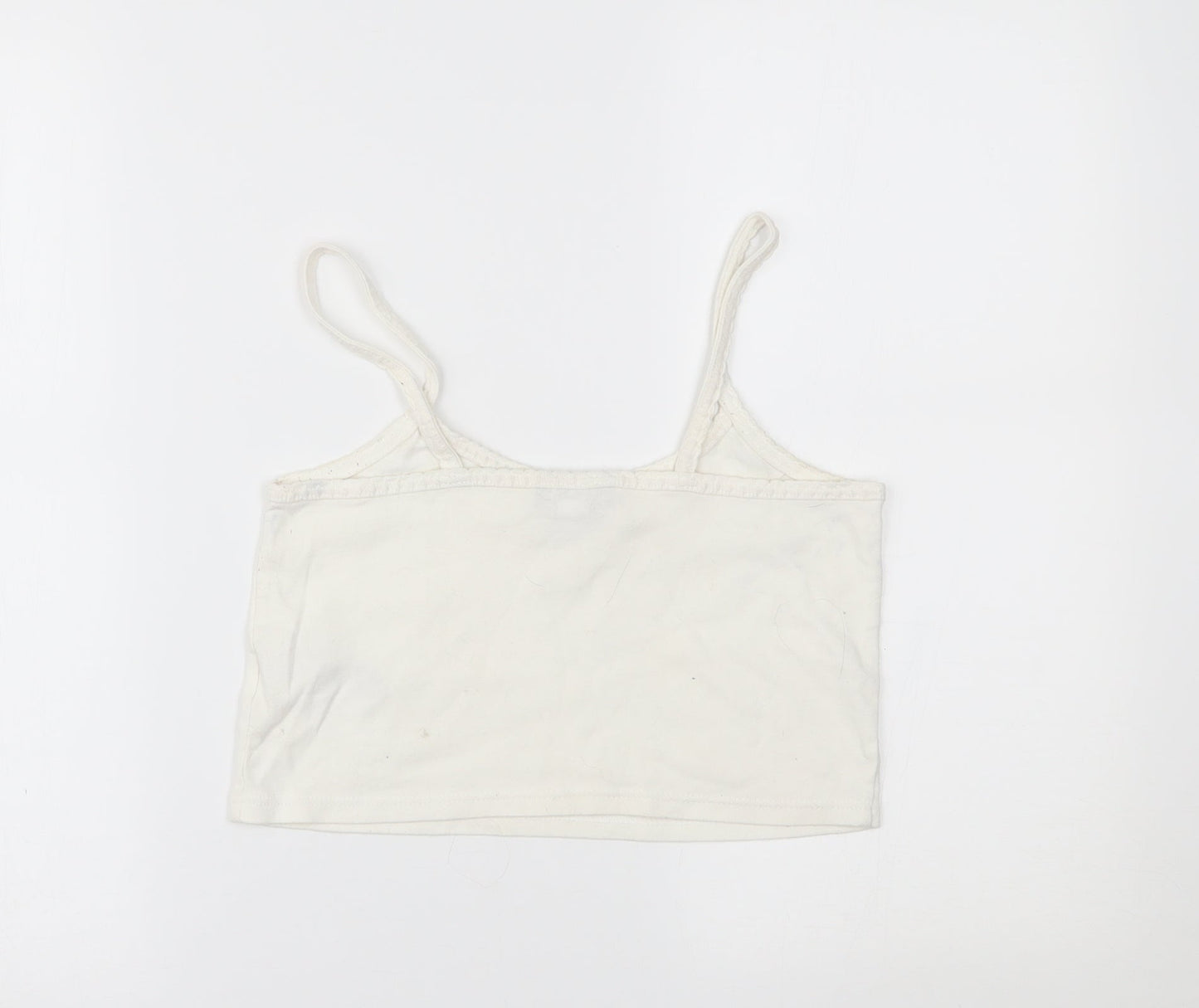 Womens UK Size 12 Topshop White Cropped Tank