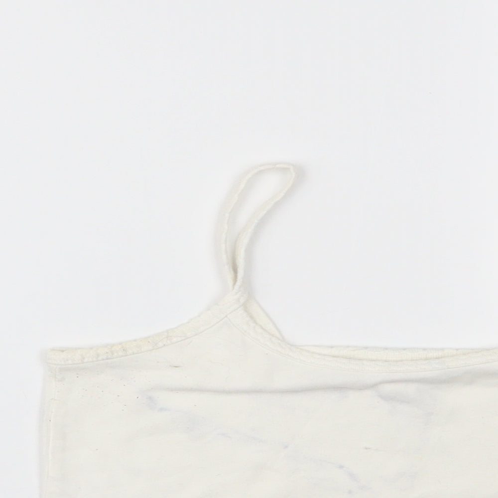 Womens UK Size 12 Topshop White Cropped Tank