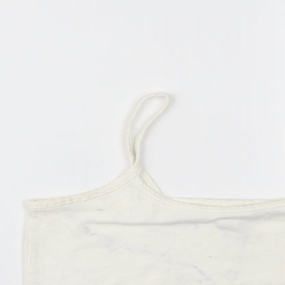 Womens UK Size 12 Topshop White Cropped Tank