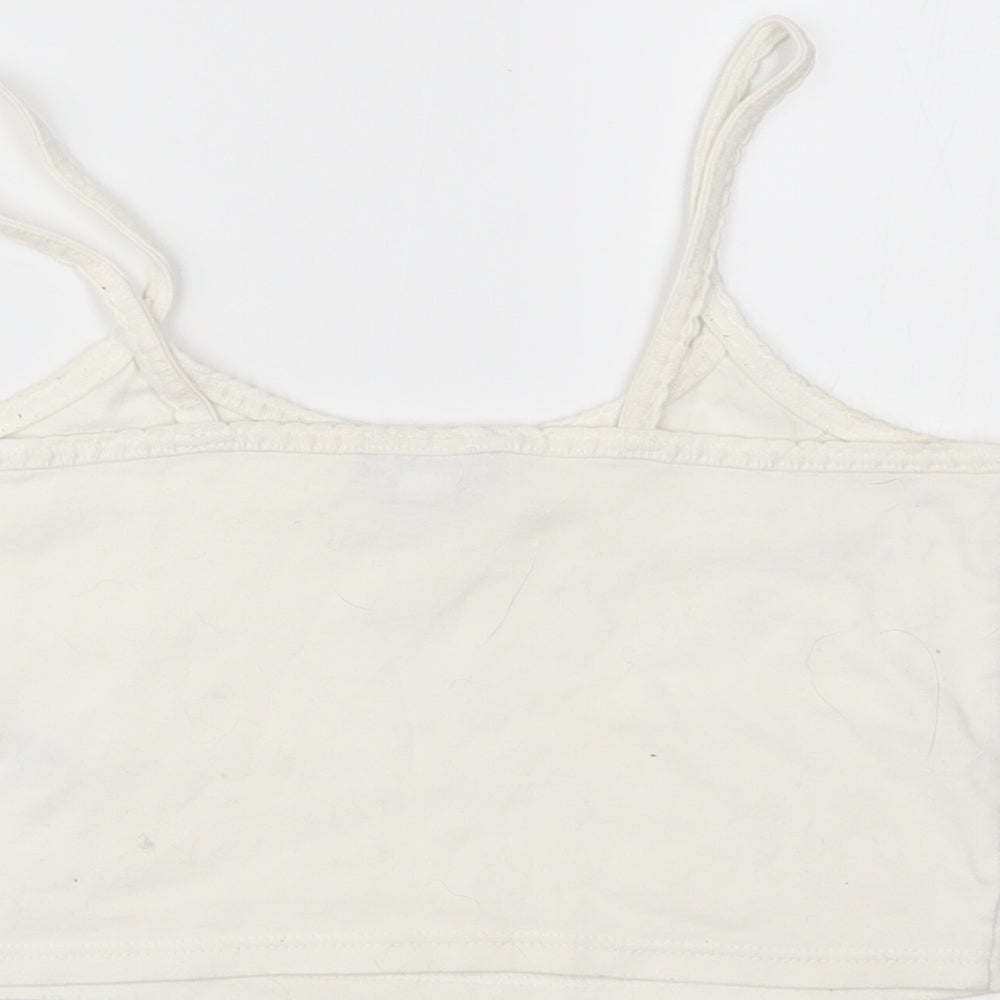Womens UK Size 12 Topshop White Cropped Tank