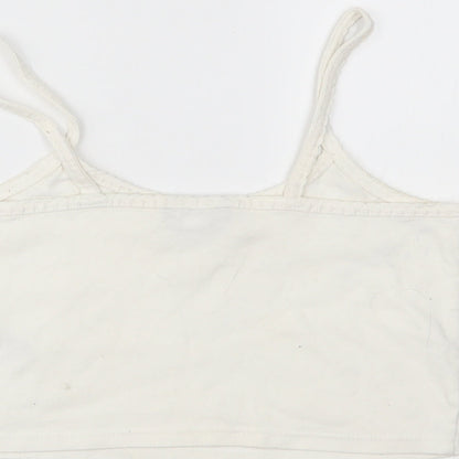 Womens UK Size 12 Topshop White Cropped Tank
