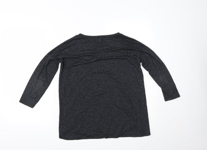 Womens UK Size 10 New Look Grey Basic Blouse