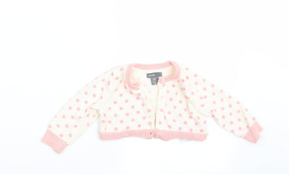Gap Girls Pink Polka Dot  Cardigan Jumper Size 3-6 Months