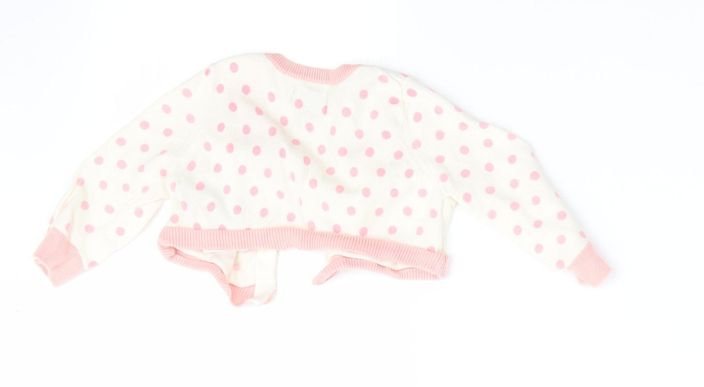 Gap Girls Pink Polka Dot  Cardigan Jumper Size 3-6 Months