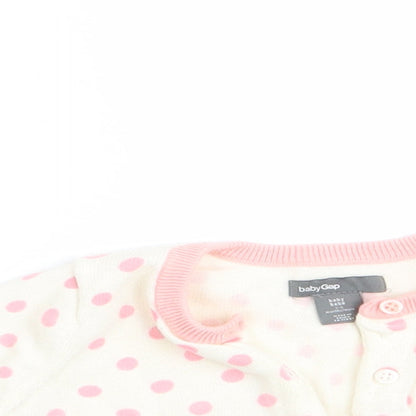 Gap Girls Pink Polka Dot  Cardigan Jumper Size 3-6 Months