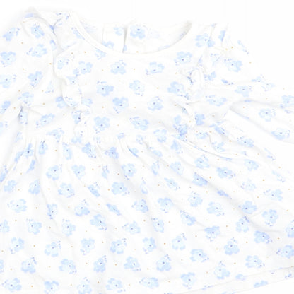 Matalan Girls Blue Floral  A-Line  Size 3-6 Months