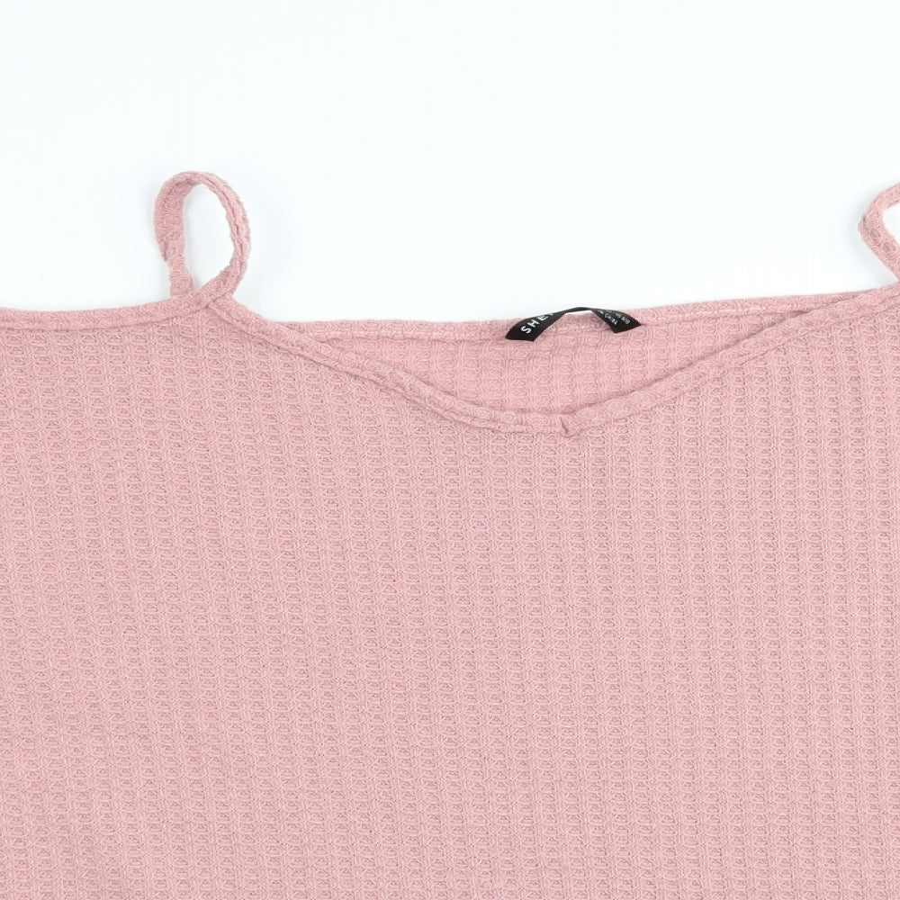 SheIn Womens Pink   Pullover Jumper Size 12  - Cut out shoulders