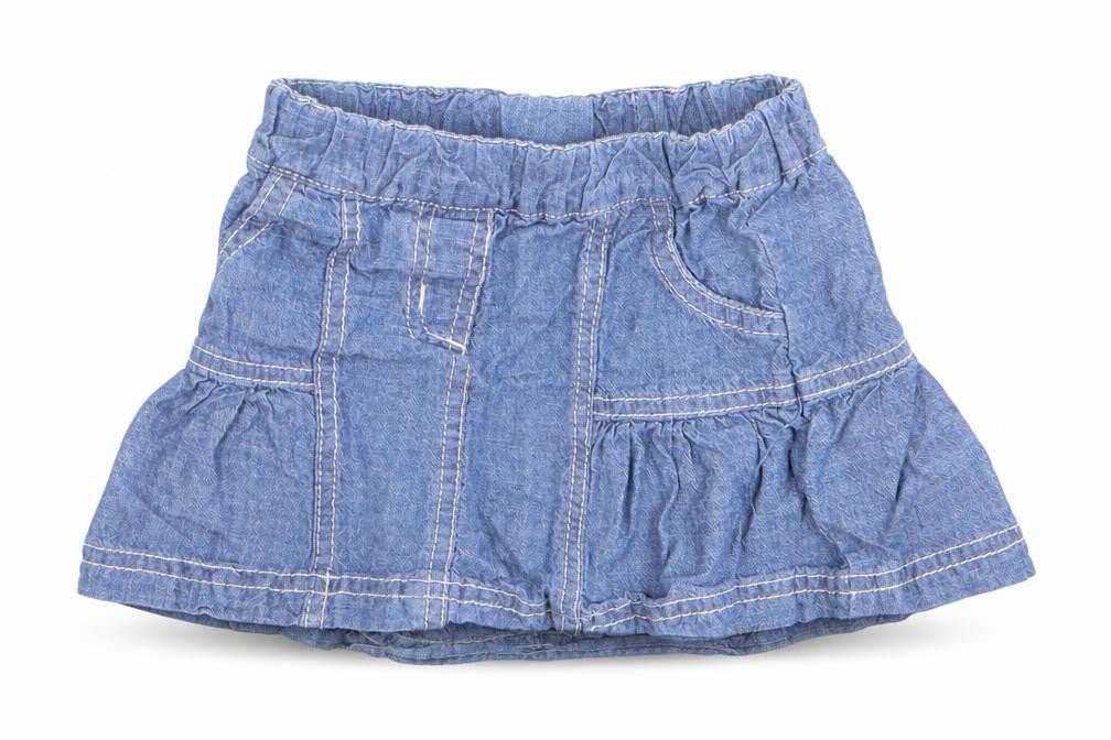 Front view of George girls’ blue a-line skirt, size 3-6, months