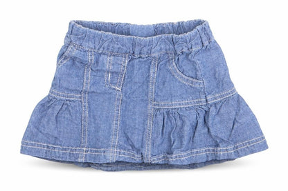 Front view of George girls’ blue a-line skirt, size 3-6, months