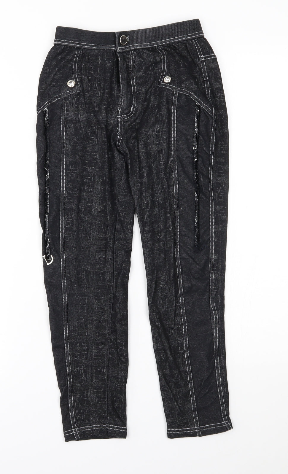 Womens UK Size S Preworn  Jogger Black Leggings