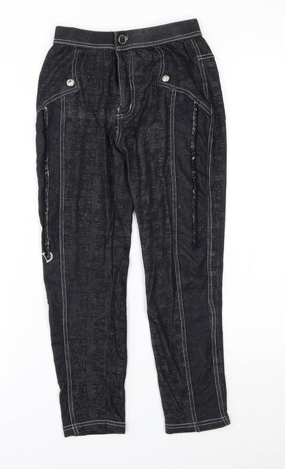 Womens UK Size S Preworn  Jogger Black Leggings
