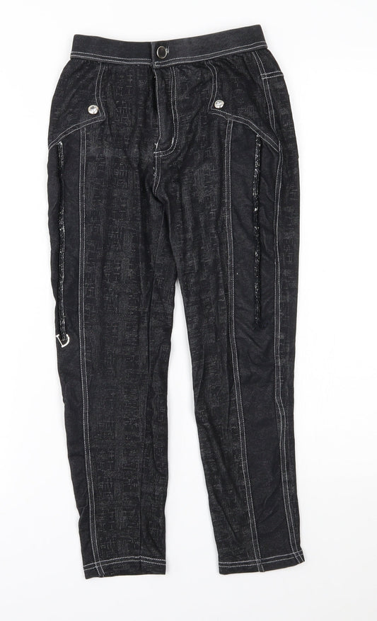 Womens UK Size S Preworn  Jogger Black Leggings